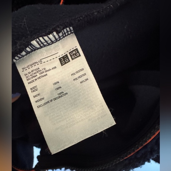 JW Anderson X Uniqlo Mens Fleece Jacket Blue Orange Zip Up Utility Medium EUC - Picture 4 of 4